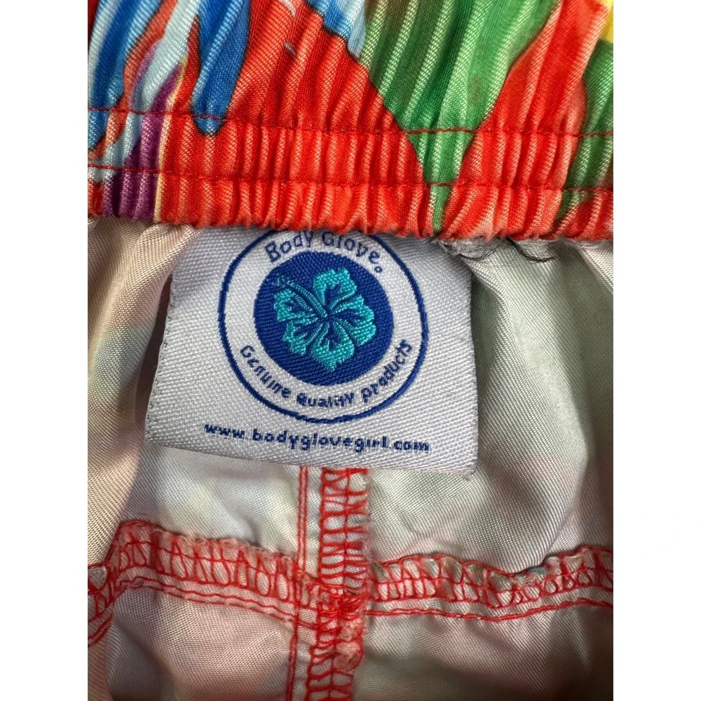 Body Glove Men's Floral Board Shorts Red Yellow Blue‎ Tropical Swim Trunks L